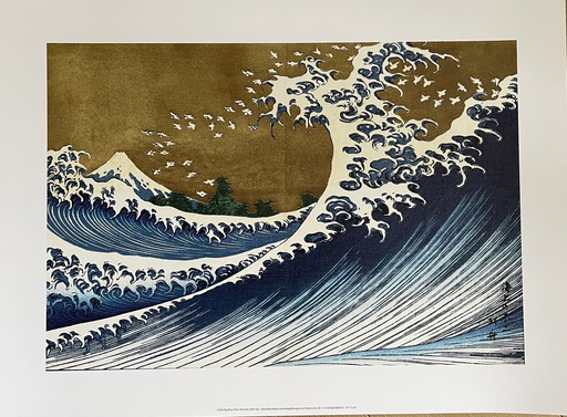 Katsushika Hokusai, Copyright 2024 Big Wave (uit 100 gezichten op Mt. Fuji), Gedrukt in Groot-Brittannië