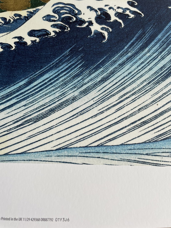 Image 1 of Katsushika Hokusai, Copyright 2024 Big Wave (uit 100 gezichten op Mt. Fuji), Gedrukt in Groot-Brittannië