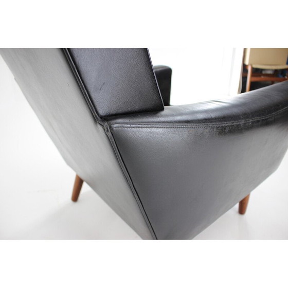 Image 1 of Vintage leren fauteuil, Denemarken 1970