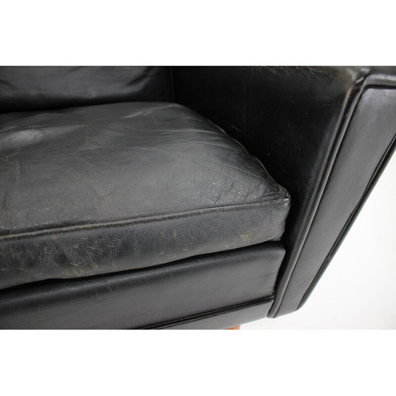 Image 1 of Vintage leren fauteuil, Denemarken 1970