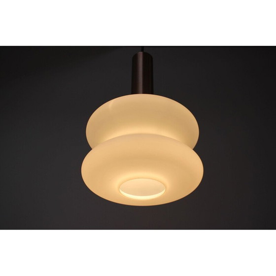 Image 1 of Vintage metalen en glazen kroonluchter van Napako, Tsjecho-Slowakije 1970