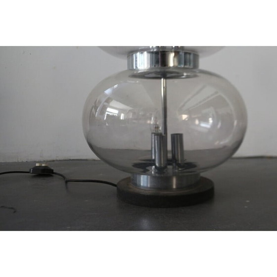 Image 1 of Vintage lamp van glas en metaal, 1970