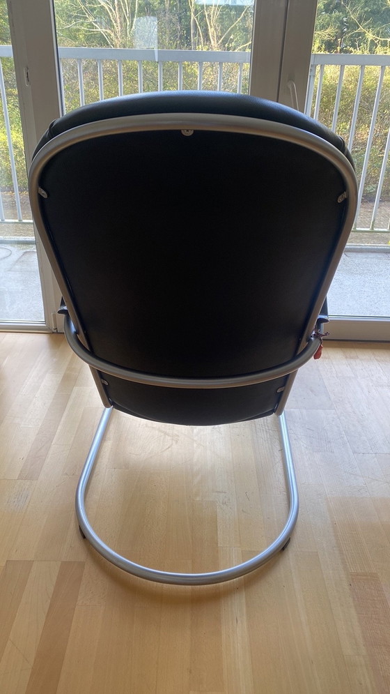 Image 1 of Gebr van der Stroom Dutch Originals Model Gipsen Aa Fauteuil Zwart Leer