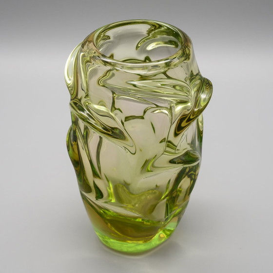 Image 1 of Jan Kotik Beránek Glasfabriek Kunstglas Iconisch Ontwerp Vintage Vaas Propeller Mcm