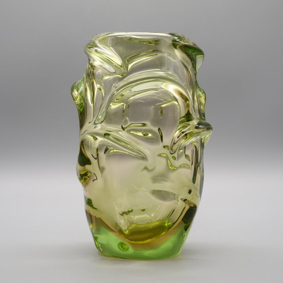 Image 1 of Jan Kotik Beránek Glasfabriek Kunstglas Iconisch Ontwerp Vintage Vaas Propeller Mcm