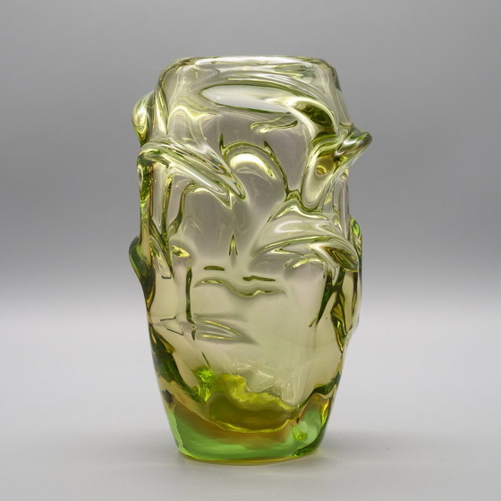 Image 1 of Jan Kotik Beránek Glasfabriek Kunstglas Iconisch Ontwerp Vintage Vaas Propeller Mcm