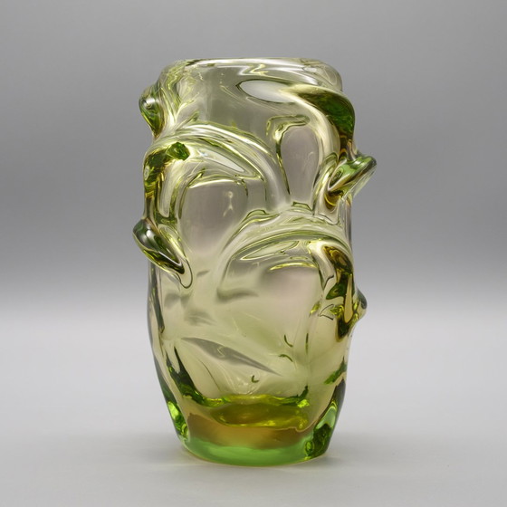 Image 1 of Jan Kotik Beránek Glasfabriek Kunstglas Iconisch Ontwerp Vintage Vaas Propeller Mcm