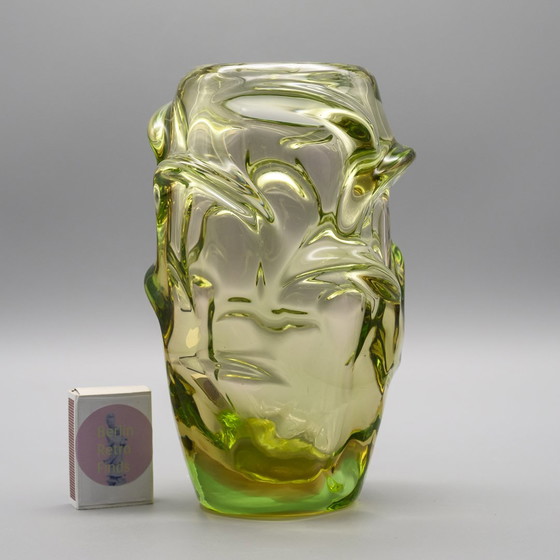 Image 1 of Jan Kotik Beránek Glasfabriek Kunstglas Iconisch Ontwerp Vintage Vaas Propeller Mcm