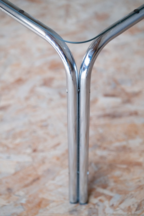 Image 1 of Chroom Salontafel Met Glas 