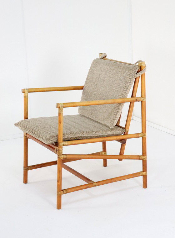 Image 1 of Set Van 4 Safari Bamboo Stoelen + Tafeltje 'Geleen' Vintage 