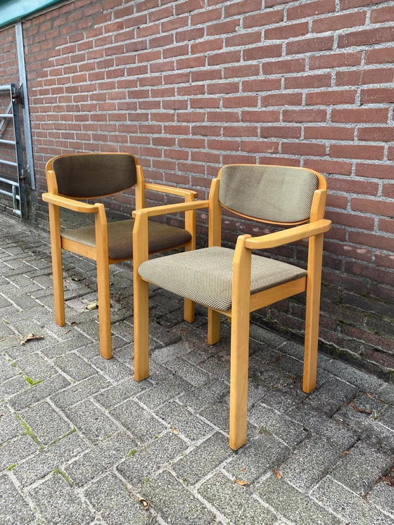 Image 1 of Scandinavische Houten Stapelbare Stoelen Jaren 60