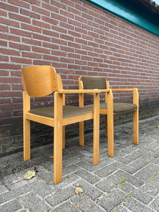 Image 1 of Scandinavische Houten Stapelbare Stoelen Jaren 60