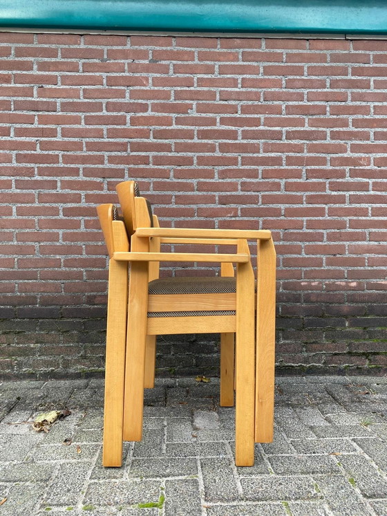 Image 1 of Scandinavische Houten Stapelbare Stoelen Jaren 60