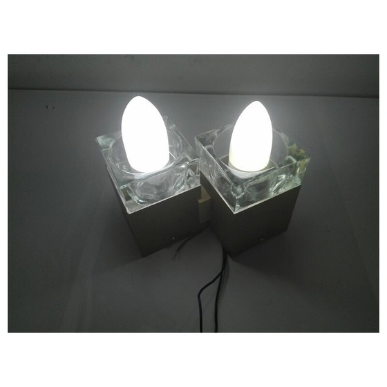 Image 1 of Vintage Italiaanse Cubis Wandlamp van Gaetano Sciolari - 1970