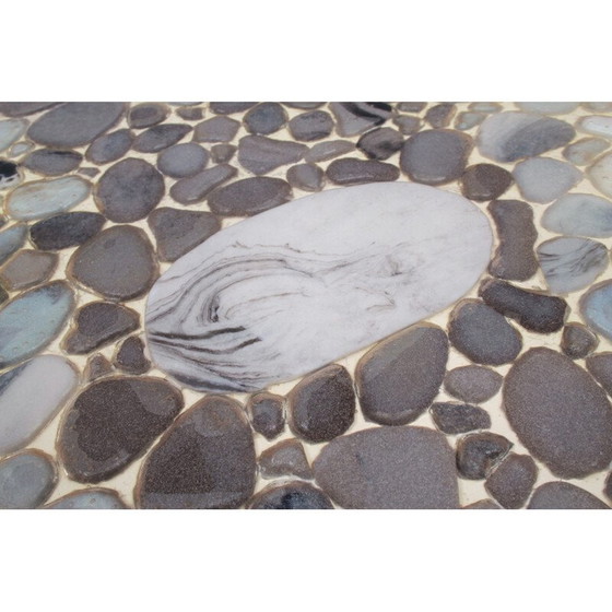 Image 1 of Vintage chromen metalen salontafel met wielen, 1970