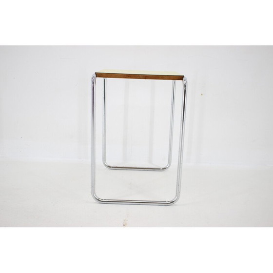 Image 1 of Vintage verchroomde buisvormige bijzettafel, Tsjecho-Slowakije 1960