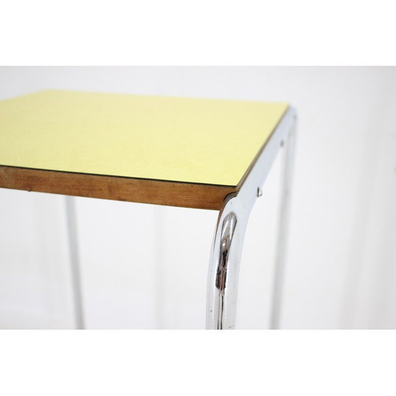 Image 1 of Vintage verchroomde buisvormige bijzettafel, Tsjecho-Slowakije 1960