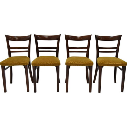 Set van 4 vintage Art Deco Eetkamerstoelen Door Fische 1930