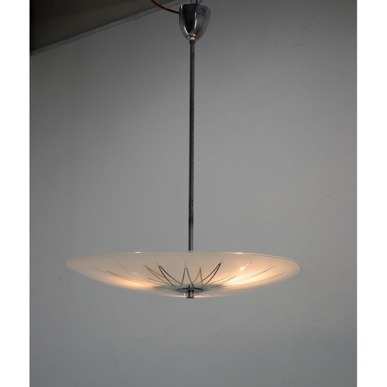 Image 1 of Vintage hanglamp van glas en chroomstaal voor Instala Decin, 1960