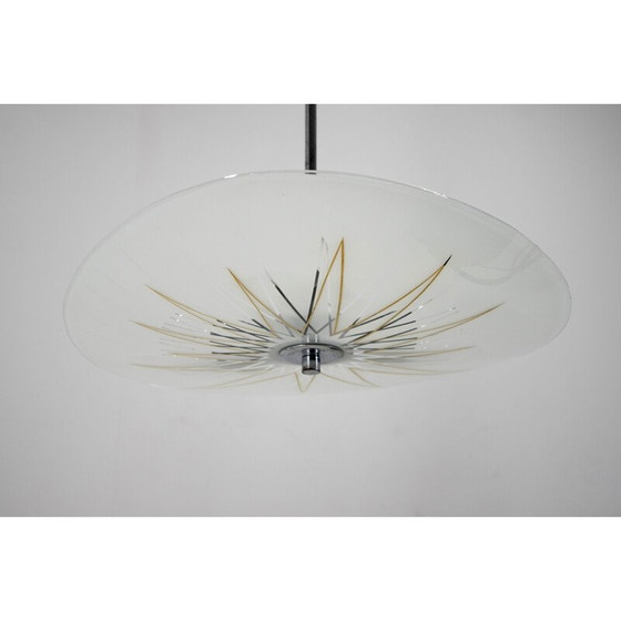 Image 1 of Vintage hanglamp van glas en chroomstaal voor Instala Decin, 1960