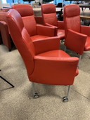 4 Leolux Quogga stoelen rood leer