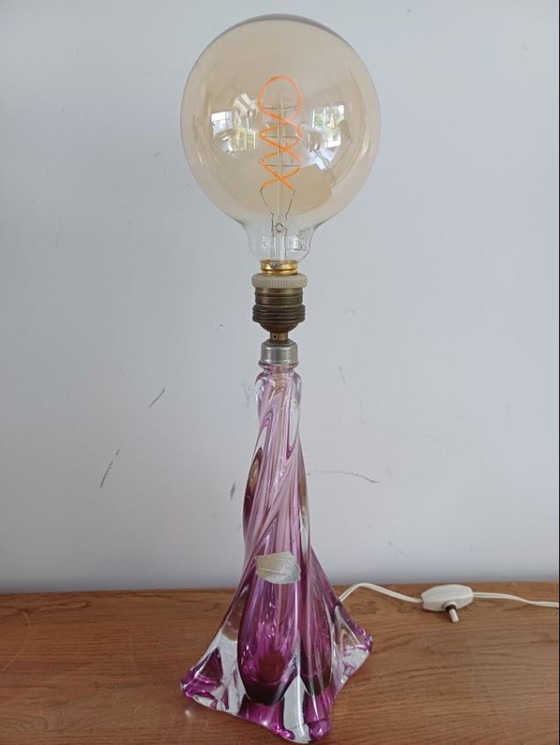 Image 1 of Vintage kristallen glazen lamp, Val St. Lambert tafellamp