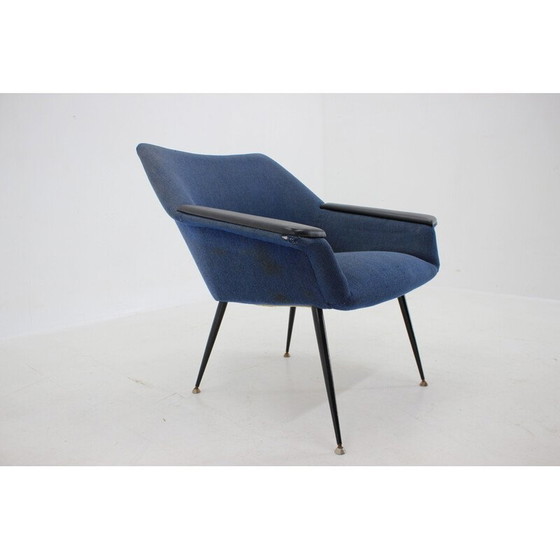 Image 1 of Vintage blauwe fauteuil, Italië 1960