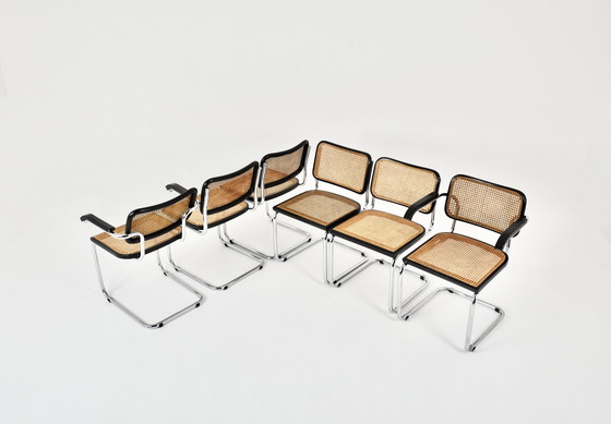 Image 1 of Eetkamerstoelen Stijl B32 van Marcel Breuer, Set van 6