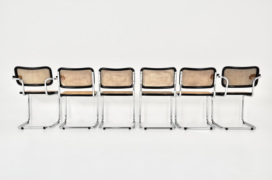 Image 1 of Eetkamerstoelen Stijl B32 van Marcel Breuer, Set van 6