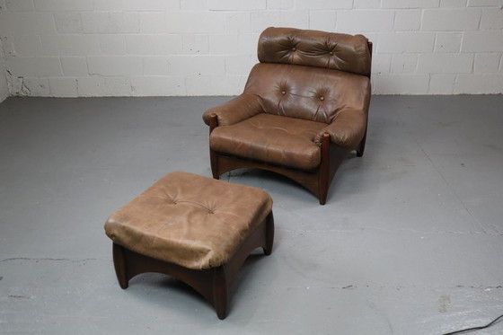 Image 1 of Ranger lounge chair with ottoman by Erik Deforce for Gervan Belgium, 1970.