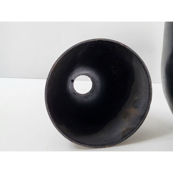 Image 1 of Vintage metalen en terracotta fles, 1960