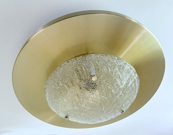 Image 1 of Grote Vintage Plafondlamp Met Glas