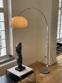Vintage booglamp chroom beige