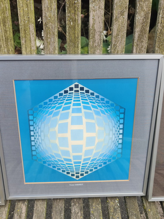 Image 1 of 3x Victor Vasarely originals - Originele heliogravure