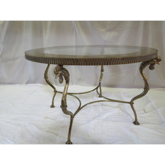 Image 1 of Vintage glazen en bronzen salontafel, 1960