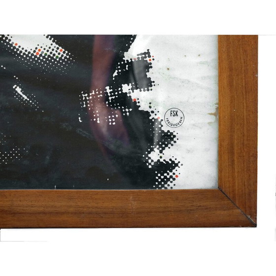 Image 1 of Vintage schilderij "Laurel and Oliver" met houten lijst van Gunther Kieser en Hans Michel, 1960