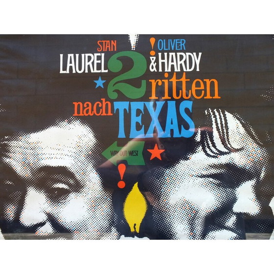 Image 1 of Vintage schilderij "Laurel and Oliver" met houten lijst van Gunther Kieser en Hans Michel, 1960