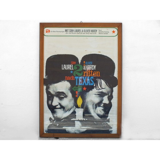 Image 1 of Vintage schilderij "Laurel and Oliver" met houten lijst van Gunther Kieser en Hans Michel, 1960