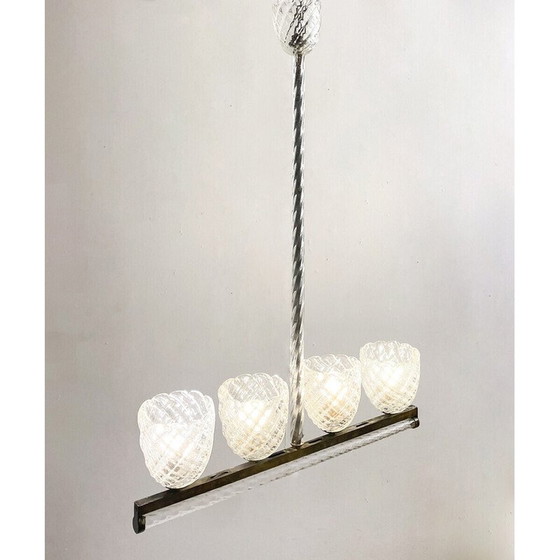 Image 1 of Vintage kroonluchter van Murano glas door Ercole Barovier, Italië 1930
