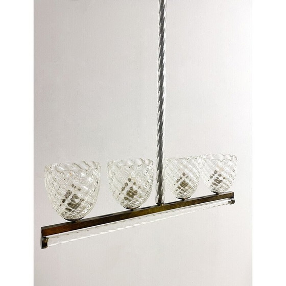Image 1 of Vintage kroonluchter van Murano glas door Ercole Barovier, Italië 1930