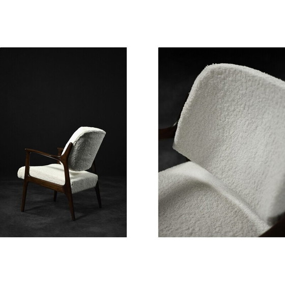 Image 1 of Vintage Domus fauteuil in wit teakhout van Inge Andersson voor Bröderna, Zweden 1960