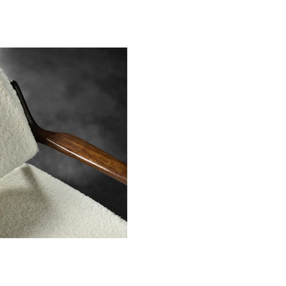 Image 1 of Vintage Domus fauteuil in wit teakhout van Inge Andersson voor Bröderna, Zweden 1960