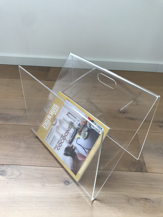 Image 1 of Minimalist Lucite Lectuurhouder Jaren 70/80, Vintage Rack