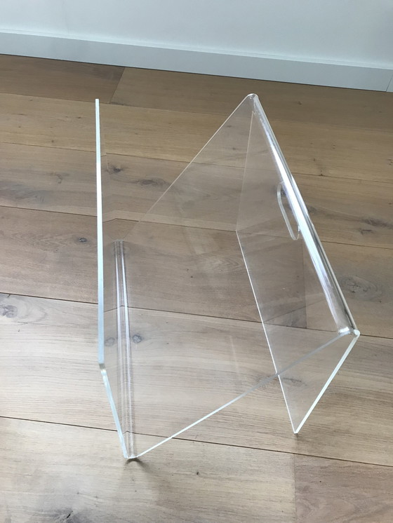 Image 1 of Minimalist Lucite Lectuurhouder Jaren 70/80, Vintage Rack