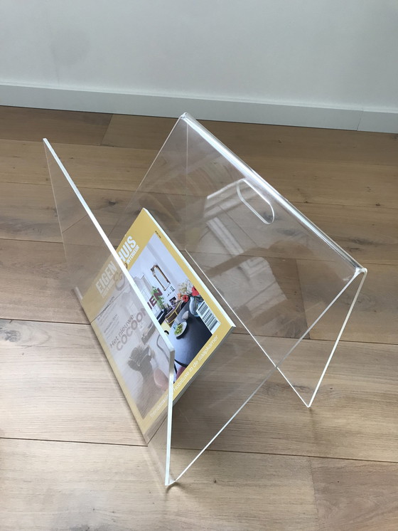 Image 1 of Minimalist Lucite Lectuurhouder Jaren 70/80, Vintage Rack