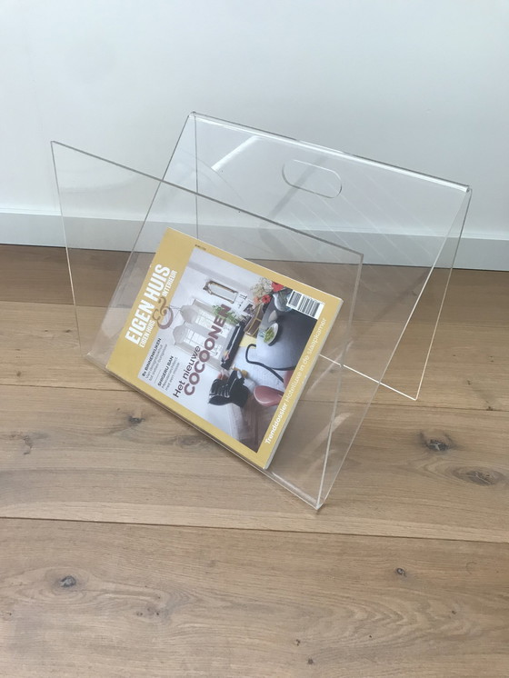 Image 1 of Minimalist Lucite Lectuurhouder Jaren 70/80, Vintage Rack