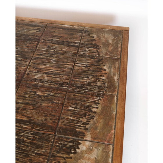 Image 1 of Vintage teakhouten salontafel met tegels, Denemarken 1960