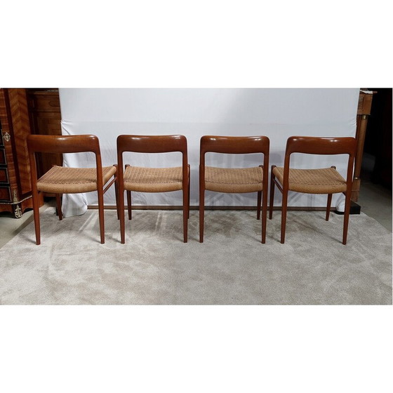 Image 1 of Set van 4 vintage stoelen model " 75 " van Niels Otto Moller, Denemarken 1960