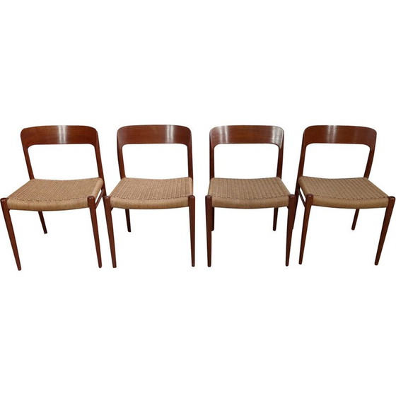 Image 1 of Set van 4 vintage stoelen model " 75 " van Niels Otto Moller, Denemarken 1960