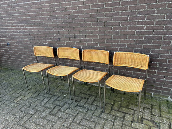 Image 1 of 4X Rotan Stoel In De Stijl Van Martin Visser